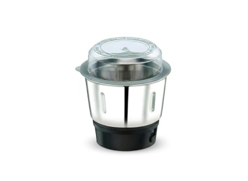 Image of Bajaj Original Chutney Jar 400ml, Stainless Steel Mixer Grinder Spare Jar with Lid, Compatible with Twister, Fruity, GX-7, GX-8, Bravo, GX-10DLX, GX-15, Rex, FX-7 Models