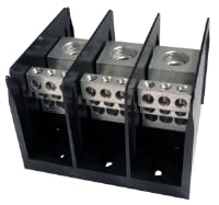Power Distribution Block - 3 Pole - 420A 600V - (1) 600kcmil to #2 AWG / (3) 1/0 to #14 AWG & (6) #2 to 14 AWG - Thermoplastic - Open Style.