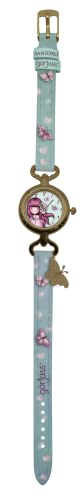 Santoro Gorjuss Orologio Analogico Bambina, Orologio Con Charm, Collezione Cherry Blossom, Colore Turchese