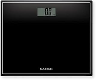 Salter 9207 BK3R Compact Electronic Bathroom Scale, Digital Easy Read Display, Step On Activation, Toughened Glass Platform Body Weighing Scales, Max. Weight 150 KG/330 lbs, 15-Year Guarantee, Black