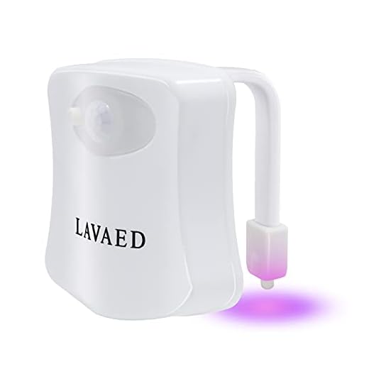 LAVAED Motion Sensor Toilet Night Light Home Toilet Light Bathroom Body Motion Sensor Toilet Bowl Seat Light Lamp 8-Color Changes (1 Pack)
