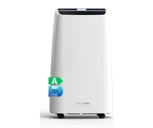 UNIVERSALBLUE Aire Acondicionado Portátil Frío y Calor 3000 Frigorías 12000BTU | WIFI con Alexa y Google | Mando a Distancia | Pingüino Silencioso | Clasificación energética A | Cobertura 35m2