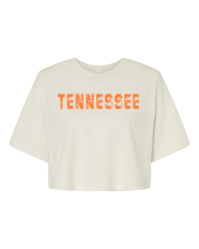 Trenz Shirt Company Womens Tennessee Football Team Color Orange Distressed Tennessee State Name Rocky Top Jersey Crop Tee