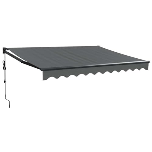 vidaXL Toldo Retráctil Automático, Toldo Eléctrico con Motor, Sombrilla Colgante de Pared, Toldo para Balcón Patio Tienda, Gris Antracita 3,5x2,5 m