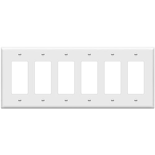 ENERLITES Decorator Light Switch or Receptacle Outlet Wall Plate, Mid-Size 6-Gang 4.88