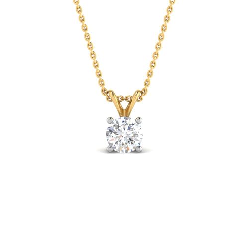WHP Jewellers Aurora Gold Polished Lab Grown Diamond Pendant in 925 Sterling Silver for Women - Stylish Gold P