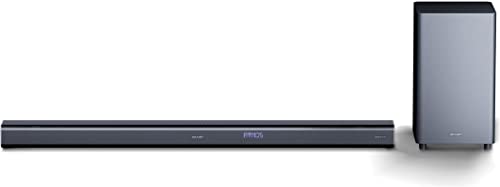 SHARP HT-SBW800 - Barra de Sonido con Subwoofer inalámbrico, Bluetooth, Sonido Surround 3D y experiencia 4K, HDMI ARC/CEC y Potencia Total de 570 W, Color Negro