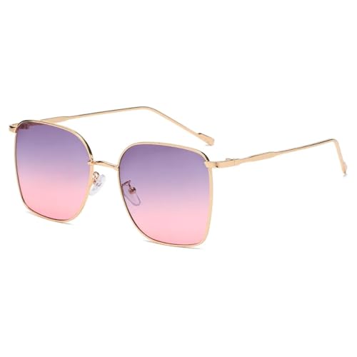 Lunettes de soleil pour femmes tendance vintage luxe grandes métal UV400