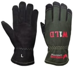 Wildland Firefighting Gloves are NFPA 1970 Compliant, Kevlar Shell, Flame Resistant, Black