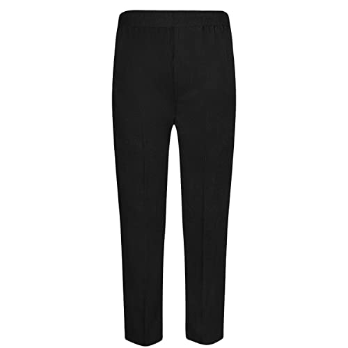 Pantalones elásticos para niños L S U color gris y negro colegiales de 2 a 16 años