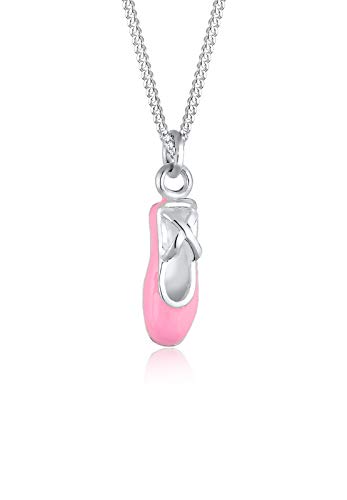 Delicata collana con ciondolo a forma di ballerina, in argento sterling 925, lunghezza: 36 cm