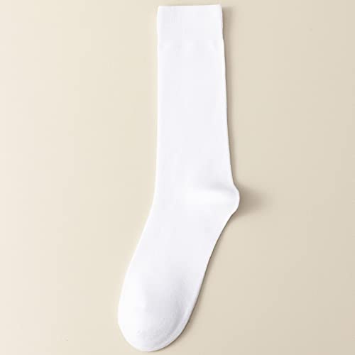 PUJANE Men's Dress Socks 5 Pairs Mens Cotton Calf Business Formal Socks Soft Breathable Athletic Long Crew Casual Socks