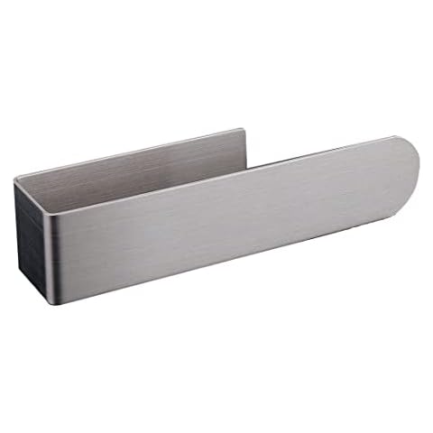 Hallyware Self Adhesive Hand Towel Holder 20cm/8 inch SUS-304 Stainless Steel Open Hand Towel Ring with No Drilling for Bathroom and Kitchen, Brushed Cover