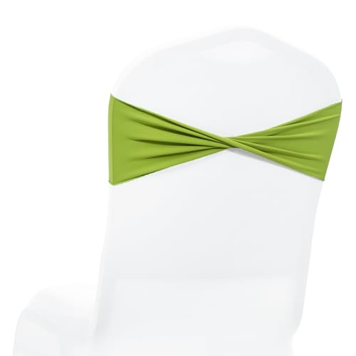 MDS Pack of 10 Spandex Chair Sashes Without Slider Buckles – Apple Green