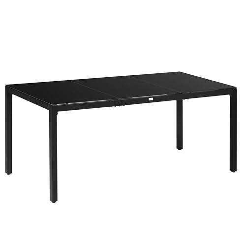 Outsunny Table de Jardin rectangulaire Table de Salle à Manger extérieur pour 8 Personnes avec Plateau en Verre trempé et Cadre en Aluminium 180 x 80 x 72...