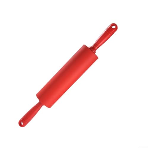 Rouleau à pâtisserie en silicone pour la pâtisserie, rouleau sans pâte avec poignées, tailles 30,5 cm, 45,7 cm, 50,8 cm, facile à nettoyer, rouge (30,5...