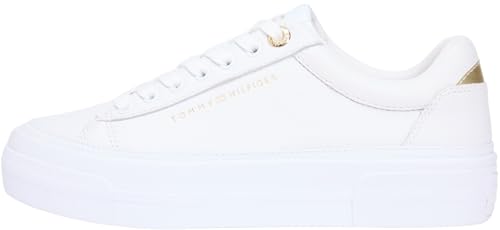Tommy Hilfiger Damen Cupsole Sneaker Foxing zum Schnüren Weiß (White) 40