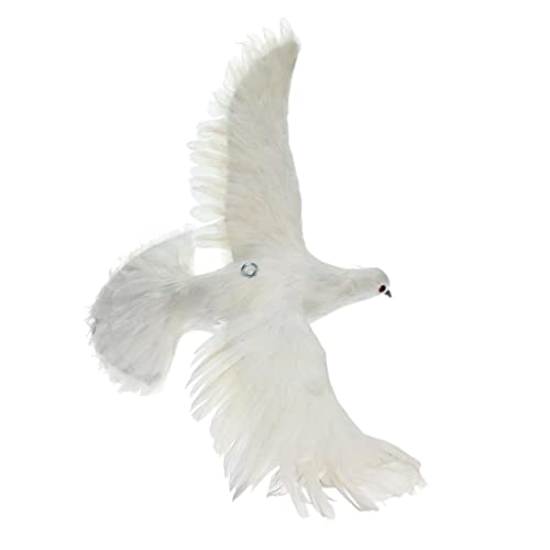 Baoblaze 1x Fake Artificial Feathered Pigeon Decoy Realistic Dove Bird Garden Decor - #4 White Flying
