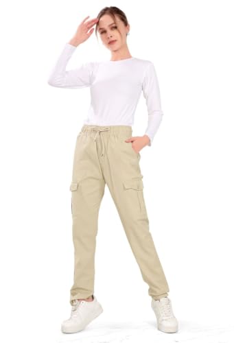 Women's High-Waisted Cargo Pants with Drawstring – Casual Lightwe...