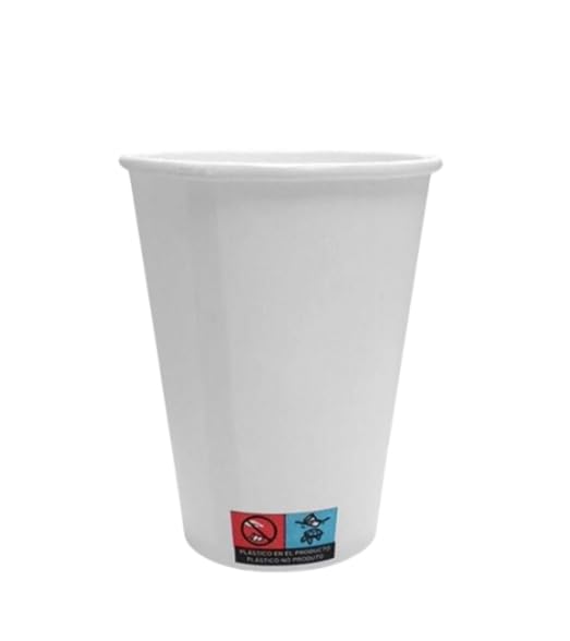 IMTINA Vasos De Papel 8oz, 240ml, ecológicos Compostables Biodegradables Desechables, Apto para bebidas calientes y frías, agua, café, 100 unidades