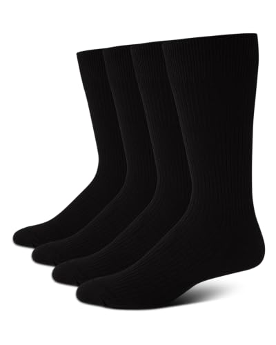 Calvin Klein Mens Crew Socks - 4 Pack Soft Cotton Blend Cushioned Crew Dress Socks for Men, for...