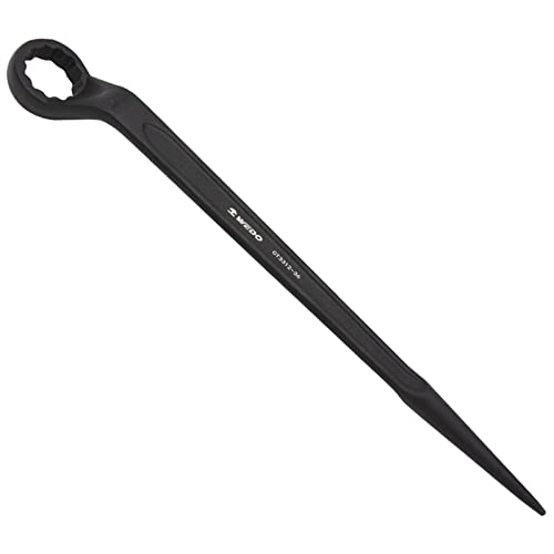 WEDO Single Open-Ended Spanner Impact Wrench 40 Chrome Vanadium Steel Open-End Spanner with Pin 60 Angled Open 27 mm Length 400 mm Spanner Black Corrosion Resistant