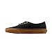 Vans Unisex Authentic Black/Rubber Skate Shoe Mens 7.5, Womens 9
