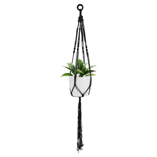 CAPASTEC 麻縄 植木鉢 植物ハンガー 鉢植え用 マクラメプラントハンガー 観葉植物 吊り下げロープ ハンギングプランター 屋外屋内植物に適用 DIY装飾用 100cmボヘ ミアンプランツホルダー 室内外装飾用デコラティブフラワーポットホルダー ブラ