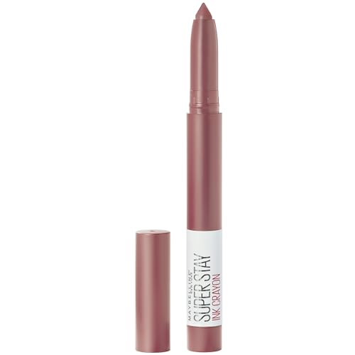 Maybelline Lipstick, 8 Hour Intense Matte, Superstay Matte Ink Crayon Longlasting Nude Lipstick With Precision Applicator, Easy to Use Crayon, Shade: 15 Lead The Way