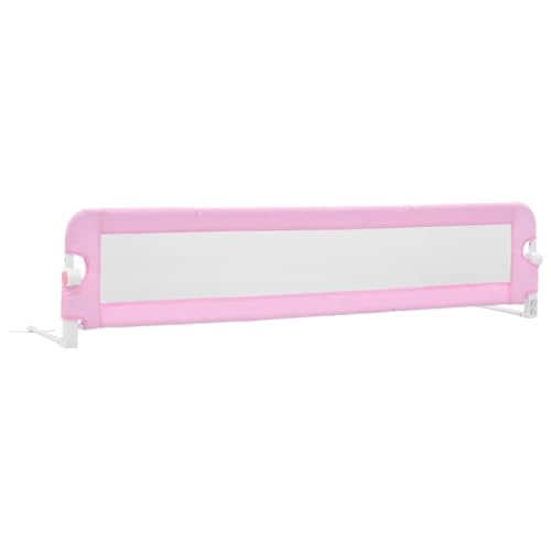 vidaXL Sponde Letto per Bambini Pieghevoli Barriera di Sicurezza per la Nanna Rosa 180x42 cm in Rete in Poliestere Tubi in Metallo