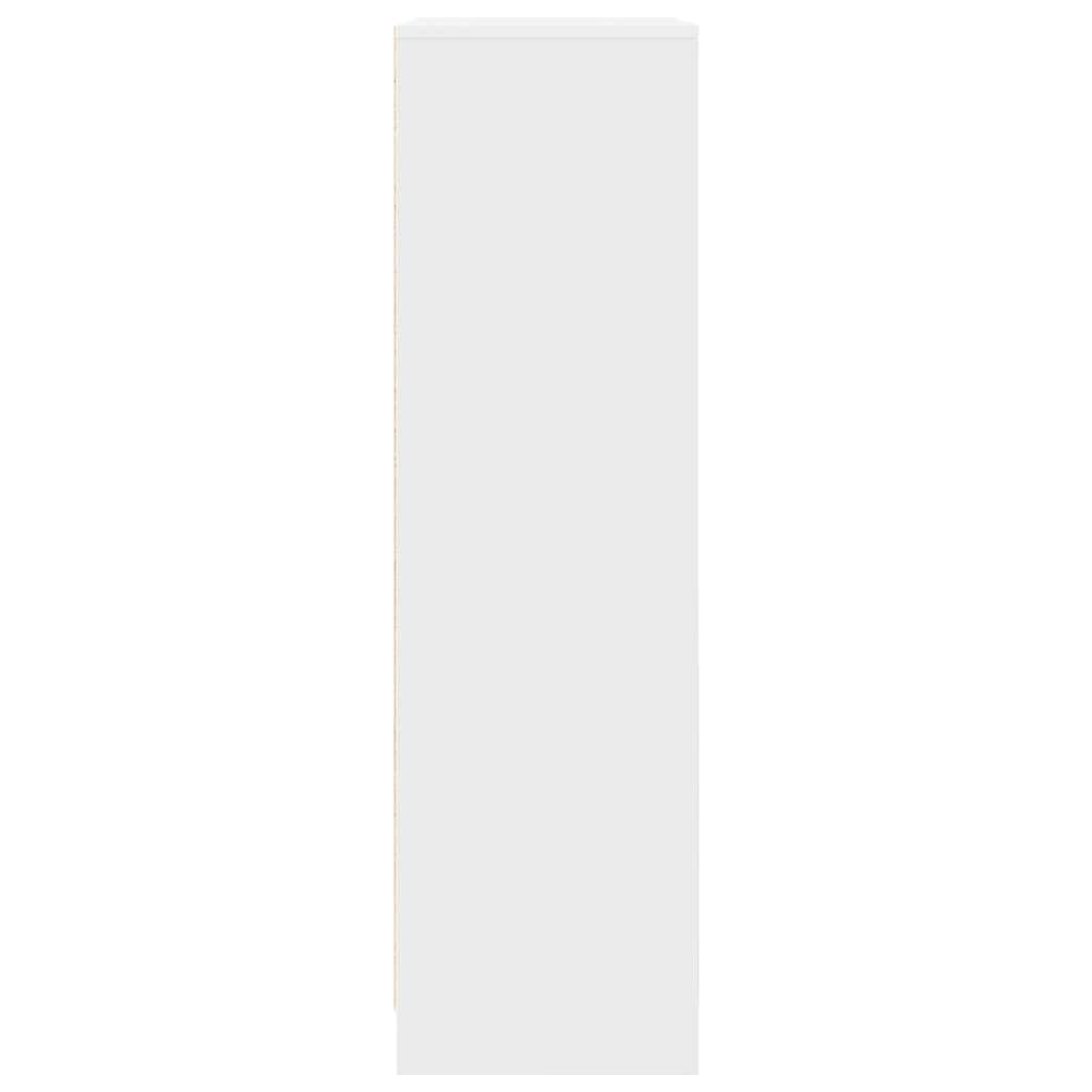vidaXL Armario con cajón Blanco 55,5x34x119,5 cm Madera de ingeniería, Armario de Almacenamiento, aparador, Armario de Almacenamiento Alto, alacena