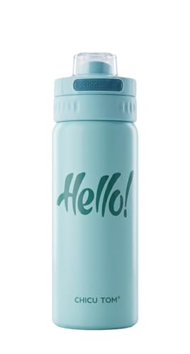 Image of Water Bottle with Straw Lid | Leakproof BPA Free Sipper Bottle for Girls and Boys | Reusable Drinking Bottle for School, Gym & Travel (600ml) (Mint Green)