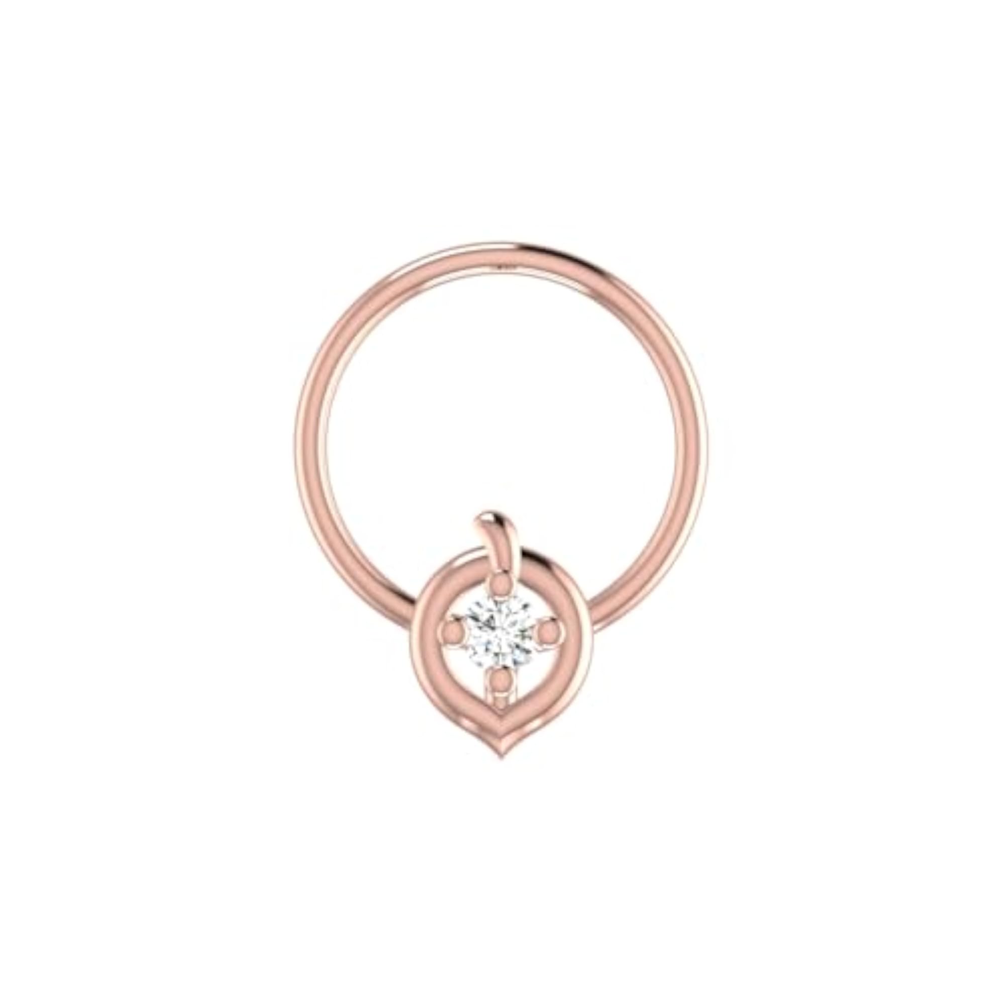 Women's 18K Rose Gold & Certified Diamond Nosering, Elegant
