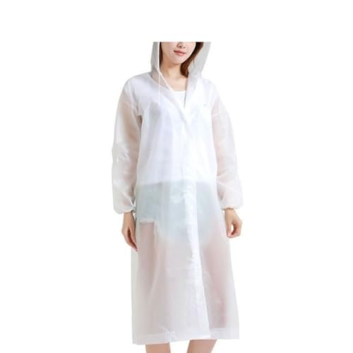 Capa de Chuva Reutilizável Transparente Capuz Adulto Unisex Impermeável Resistente Leve à Prova D’Água e Dobrável para Shows Viagens Caminhadas Acampamento Botão Passeio Festas (1 PCS)