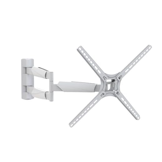 Barkan Soporte TV de Pared 76cm de Largo Blanco Inclinable y Giratorio, Articulado para Pantallas de 13-65 Pulgadas, Peso máximo 36Kg, Ultra Extensible, para LED OLED LCD, hasta VESA 400x400