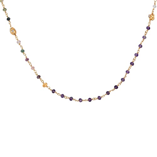 KARMA AND LUCK Spirit of Love - Genuine Garnet Stones 925 Sterling Silver- 18K Gold Plated Wrap Bracelet for Women with Gorgeous Heart Charms. Ready to Gift for Her.4