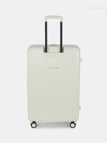 Image of SWISS MILITARY Polycarbonate Summit 360 Rotatable 8 Wheel 80cm Hard Trolley Luggage, Anti Theft Zip, TSA Lock, 15.6 inch Laptop Compartment, Expandable Storage Suitcase & Dust Cover Free Large White 137L