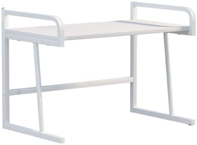 Space Saving Microwave Oven Rack with 5 Hoo Metal Over the Microwave Shelf for Kitchen & Office STO Perfect for Maximizing Space (White)