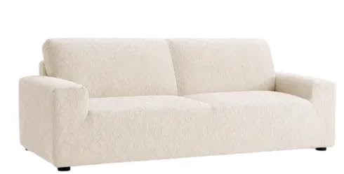 TRAMAS+ Funda de Sofá Elástica para 2 Plazas (145–178 cm), Ajuste, Antideslizante, Protección Completa para Sofás con Reposabrazo   Topo