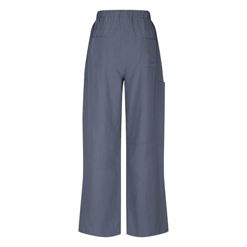 Palazzo Pants for Women Casual Baggy High Waist Wide Leg Drawstring Cargo Pant with 6 Pockets Casual Work Trousers4