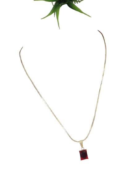Stylish Rectangle Diamond Gold Necklace Pendant Chain For Women & Girls-image-28