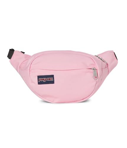 Image of JanSport Fifth Avenue Fanny Pack Crossbody Bags for Women, Men - Stylish, Durable Waist Bag with Adjustable Belt, Main Zippered Pocket, Quick Stash Pocket - Travel Essentials - Bubble Gum