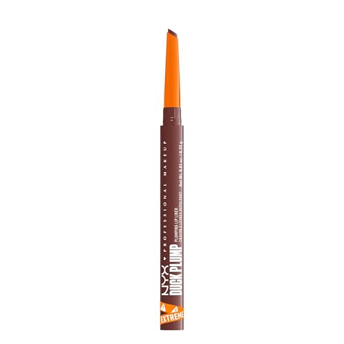 NYX PROFESSIONAL MAKEUP Duck Plump Plumping Lip Liner Matte Pencil With Up To 10HR Wear Dash Of Cocoa (Cocoa Brown Lip Liner)