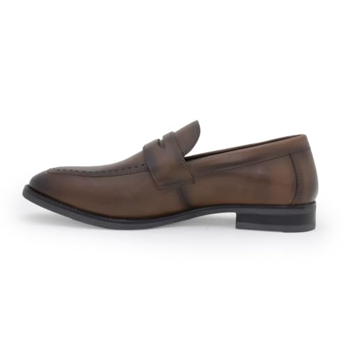 Image of Red Tape Men's Formal Shoes Teak Leather Round Toe Slipon Flexible Support