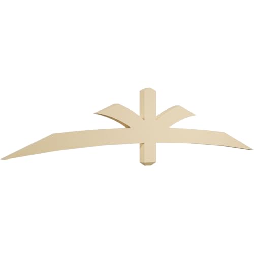 84"W x 17 1/2"H x 2"D x 4"F, 5/12 Pitch, Davenport Signature Urethane Gable Bracket, Primed Tan