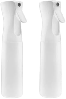 JAMUNESH ENTERPRISE Continuous Mist Spray Bottle 300ml Empty Ultra Fine Plastic Water Mist Sprayer – For Hairstyling, Cleaning, Salons, Plants, Essential Oil Scents & More (2 Pcs White)