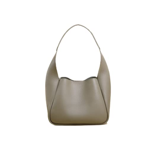 Image of JIUFENG Genuine Leather Bucket Tote Bag Commuter Underarm Shoulder Bag Women Purse