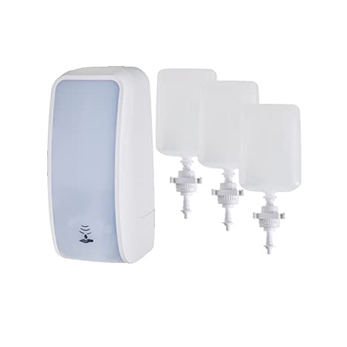 Blanc HYGIENIC Schaumseifen-Spender Cosmos- Seifenspender mit Sensor für Wand-Montage und 3 x 1 Liter Handseife, ergiebige Seife für ca. 7500 Anwendungen, Weiß Cover