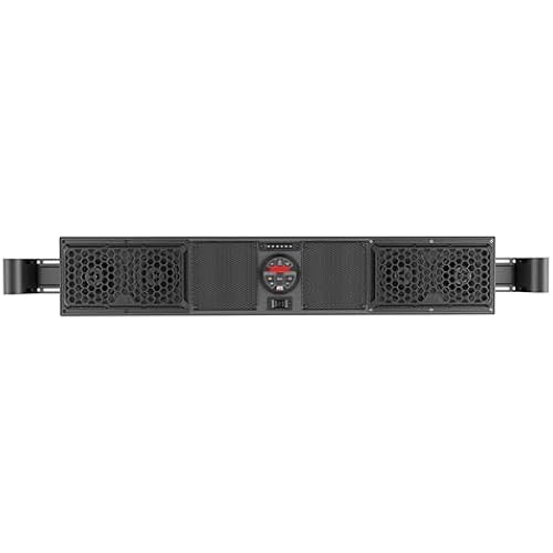 MTX Bluetooth 4-Speaker Overhead UTV Audio Sound Bar System, Mud Series MUDSYS46 - Outdoor Off-Road Wireless Roll Cage Stereo & Radio with Aux Input