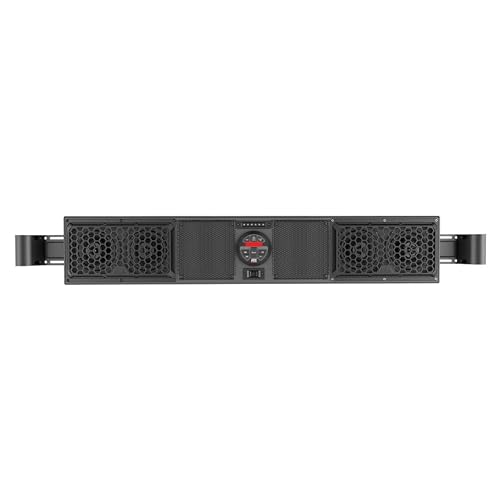 MTX Bluetooth 4-Speaker Overhead UTV Audio Sound Bar System, Mud Series MUDSYS46 - Outdoor Off-Road Wireless Roll Cage Stereo & Radio with Aux Input by MTX - Used condition - US$332.61